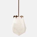 Briolette Pendant - Satin Bronze / Alabaster White Glass