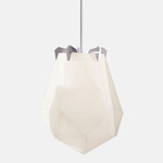 Briolette Pendant - Satin Nickel / Alabaster White Glass