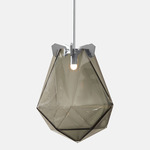 Briolette Pendant - Satin Nickel / Smoked Gray Glass