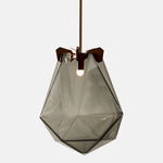 Briolette Pendant - Satin Bronze / Smoked Gray Glass