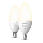 Hue E12 5.5W White Smart Bulb - 2 Pack - White