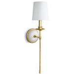 Southern Living Fisher Single Wall Sconce - Gold Leaf / White