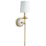 Fisher Single Wall Sconce - Gold Leaf / White