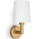 Southern Living Legend Wall Sconce - Natural Brass / White