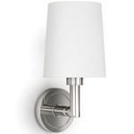 Southern Living Legend Wall Sconce - Polished Nickel / White