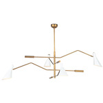 Spyder Linear Chandelier - Brass / White