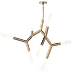 Traveler Chandelier - Natural Brass / Frost