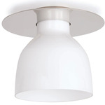 Mixer Semi Flush Ceiling Light - Polished Nickel / White