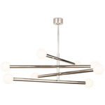 Beaubien Linear Chandelier - Polished Nickel / Frost