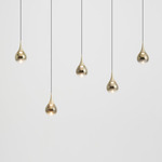 Paopao Linear Pendant - Matte Black / Champagne Gold