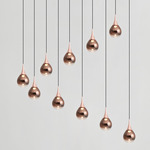 Paopao Linear Pendant - Matte Black / Copper