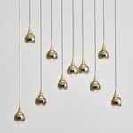 Paopao Linear Pendant - Matte Black / Champagne Gold