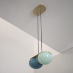 Twin 3.0 Pendant - Brushed Brass / Blue Palette