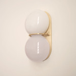 Twin 1.0 Wall Sconce - Brushed Brass / Oyster / White