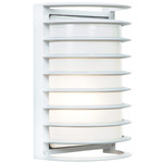 Bermuda Outdoor Bulkhead Wall Light - White / Frosted Glass