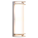 Nevis Outdoor Bulkhead Wall Light - Satin / Frosted Glass