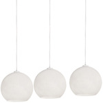 Cleo 3 Light Linear Pendant - White / White