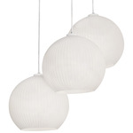 Cleo 3 Light Round Pendant - White / White