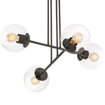 Jamie 4 Light Pendant - Black / Clear