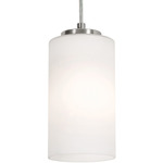 Leo Pendant - Satin Nickel / White