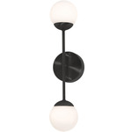 Pearl Double Wall Sconce - Black / White