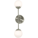 Pearl Double Wall Sconce - Satin Nickel / White