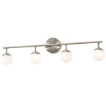 Pearl Bathroom Vanity Light - Satin Nickel / White