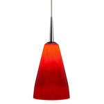 Zara LED Pendant - Chrome / Red