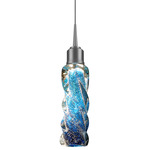 Aria Pendant - Chrome / Blue