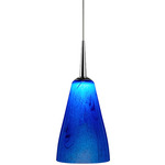 Zara Pendant - Chrome / Blue