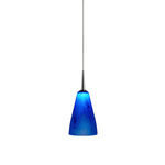 Zara Pendant - Matte Chrome / Blue