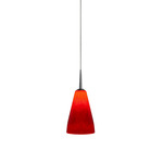 Zara Pendant - Matte Chrome / Red