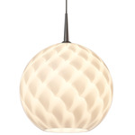 Sirena Pendant - Matte Chrome / White