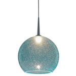 Bobo 2 Pendant - Matte Chrome / Aqua