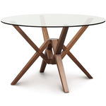 Exeter Round Table - Natural Walnut / Clear