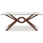 Exeter Rectangular Table - Natural Walnut / Clear