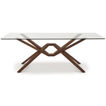 Exeter Rectangular Table - Natural Walnut / Clear