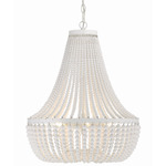 Rylee Wood Chandelier - Matte White / Matte White