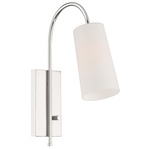 Alexa Wall Sconce - Polished Nickel / White