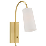 Alexa Wall Sconce - Aged Brass / White