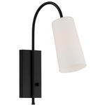 Alexa Wall Sconce - Matte Black / White