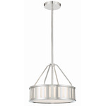 Kendal Pendant - Polished Nickel / White Glass