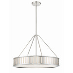 Kendal Pendant - Polished Nickel / White Glass