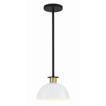 Gigi Pendant - Black / Antique Brass / White