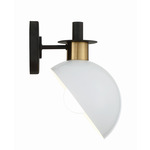 Gigi Wall Sconce - Black / Antique Brass / White