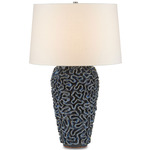 Milos Table Lamp - Blue / Off White