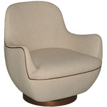 Brene Swivel Chair - Walnut / Oatmeal