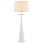 Giacomo Floor Lamp - Gesso White / Off-White Linen