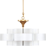Grand Lotus Convertible Chandelier - Sugar White / Contemporary Gold Leaf