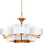Grand Lotus Convertible Chandelier - Gold Leaf / White